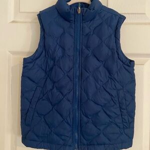 Kids Lands End Navy Blue Puffer Vest Quilted Vest size Medium 5-6 Down Vest